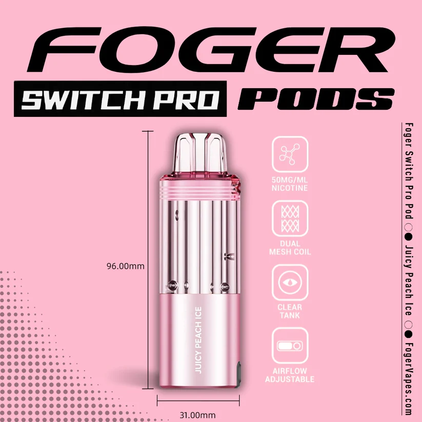 Juicy Peach Ice Foger Switch Pro Pod 30K Puffs